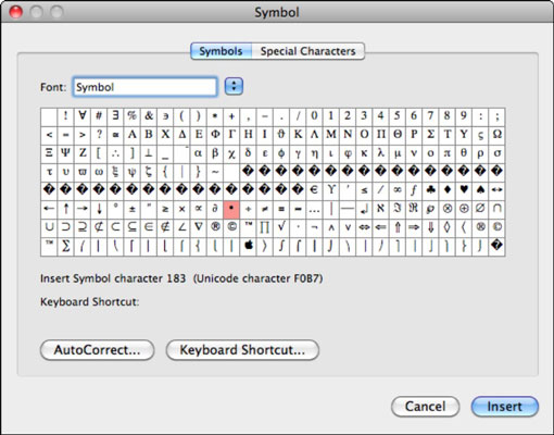 Ms Word 2011 For Mac Special Characters